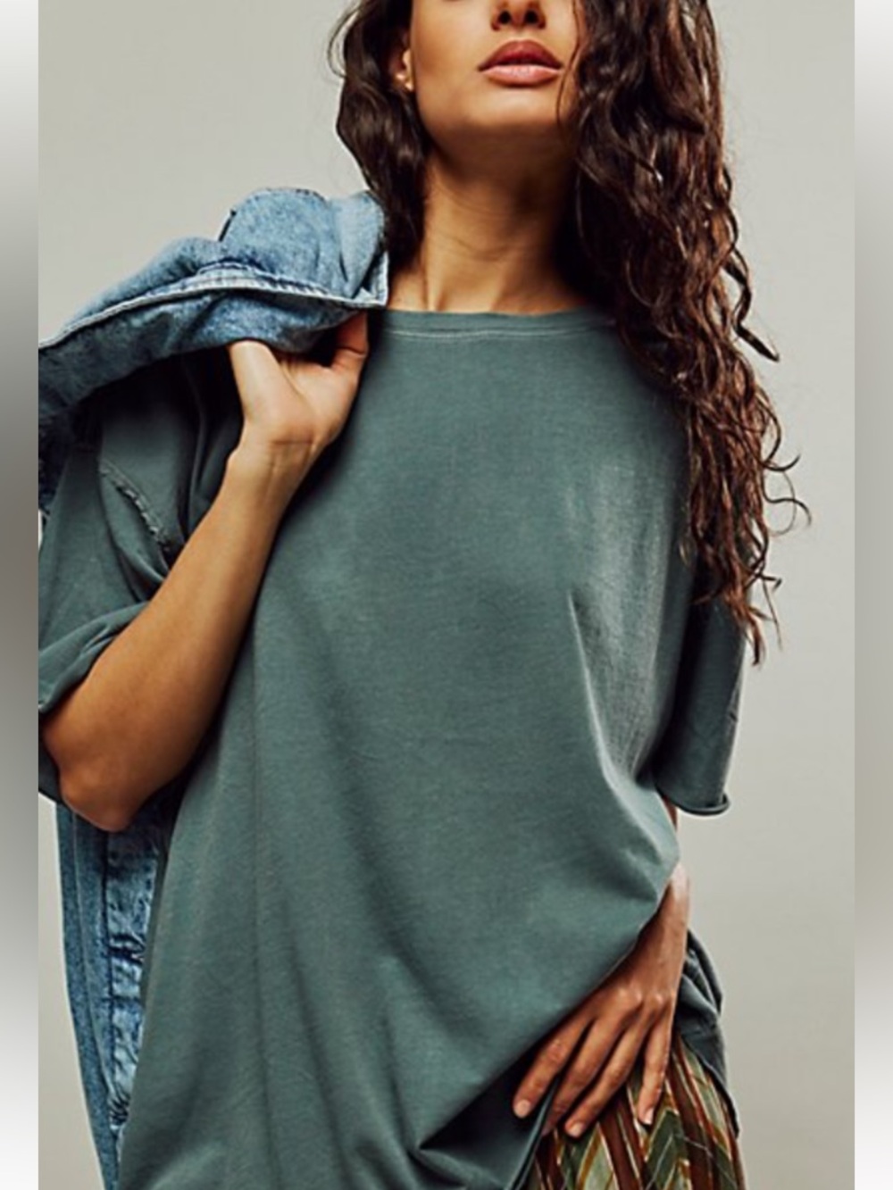 Free People Nina Tee Moonstone Green Women’s Size Small